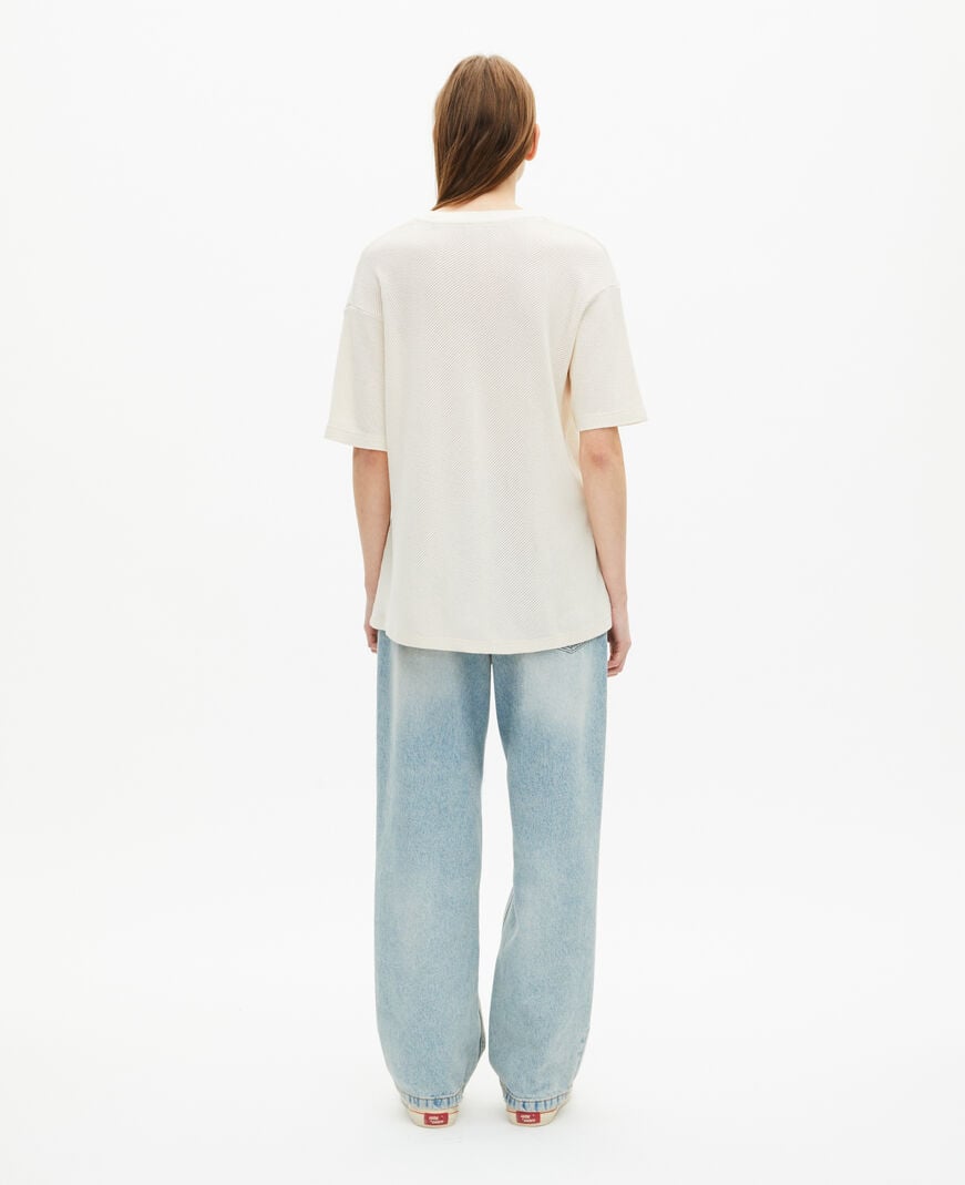 The Kooples WOMEN ECRU t-shirt with ecru honeycomb crest