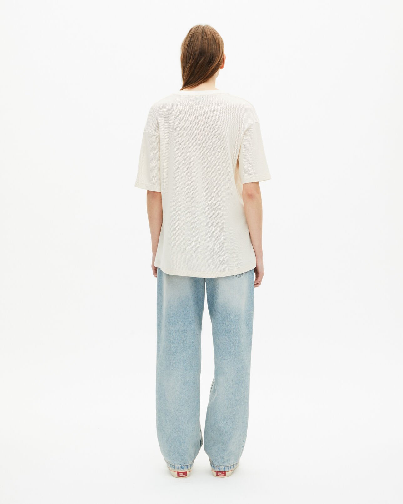 The Kooples F ECRU t-shirt with ecru honeycomb crest