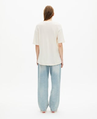 The Kooples WOMEN ECRU t-shirt with ecru honeycomb crest