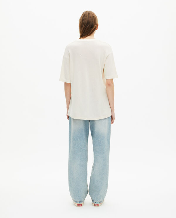The Kooples WOMEN ECRU t-shirt with ecru honeycomb crest