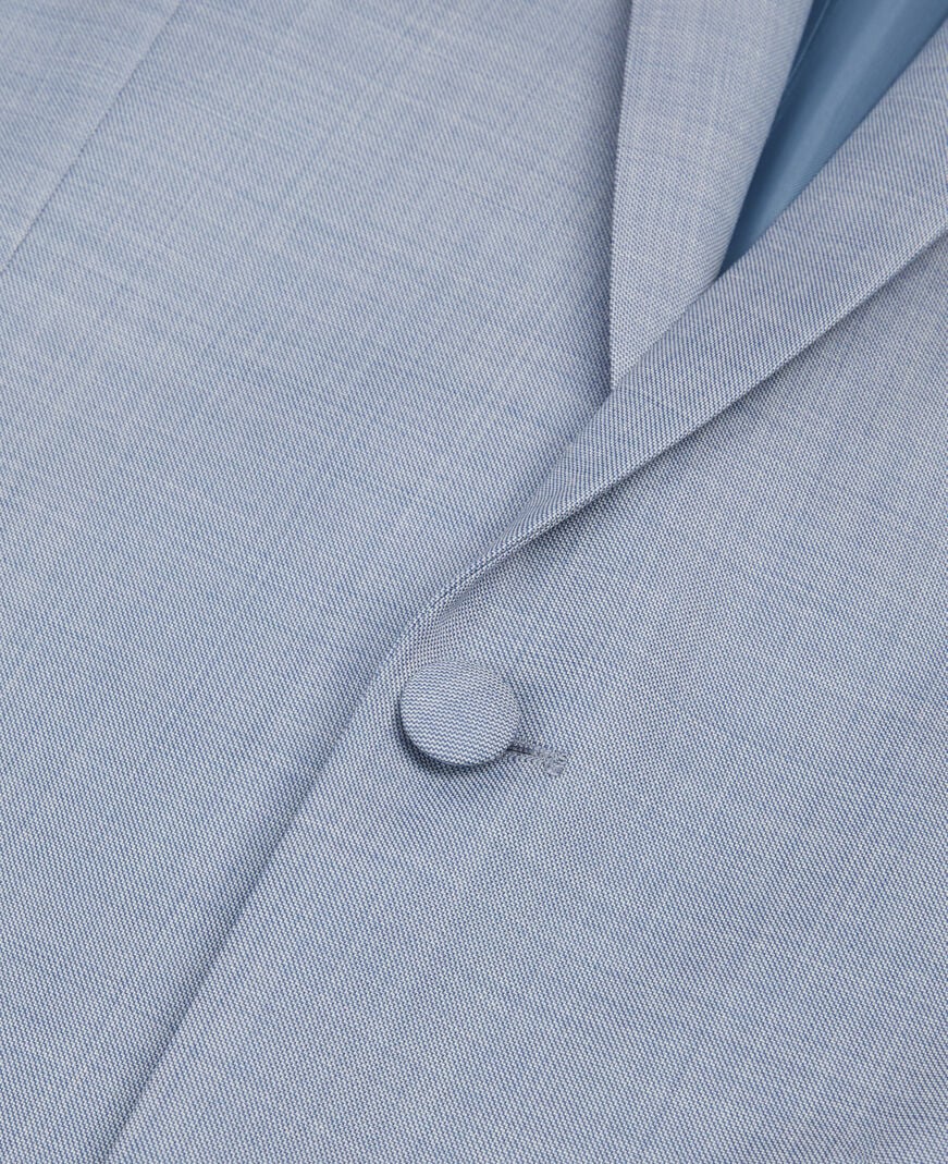 The Kooples HOMME BLUE veste de costume en laine coupe ajustée bleu