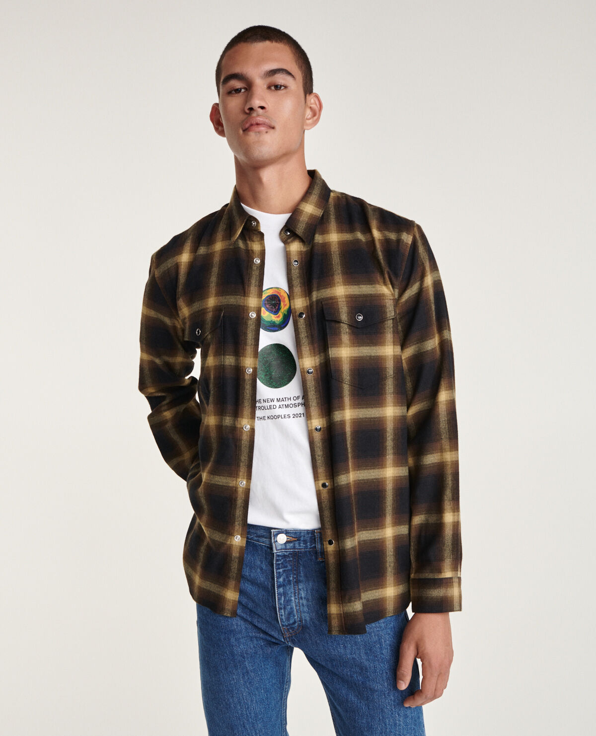 Chemise a carreaux new arrivals jaune et noir