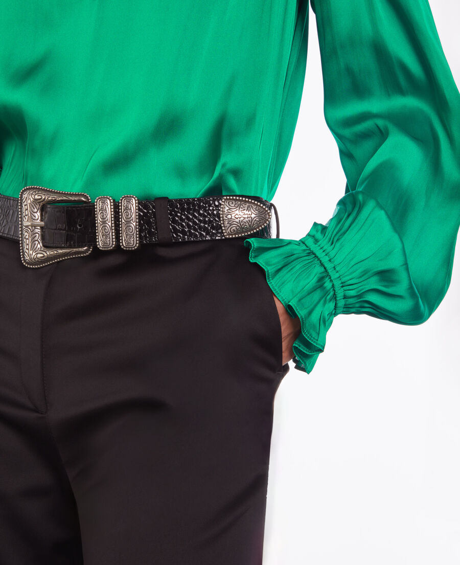 green top with shirring
