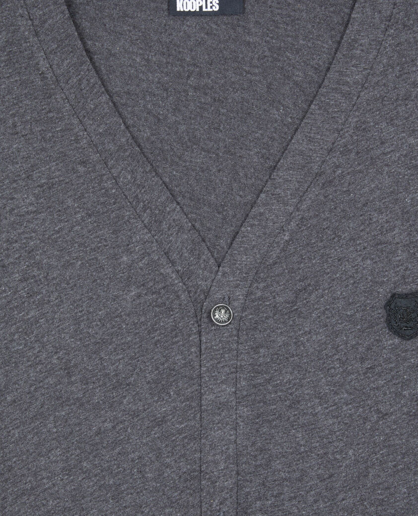 The Kooples HOMME ANTHRACITE MELANGE cardigan en coton gris