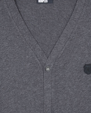 The Kooples MEN ANTHRACITE MELANGE grey cotton cardigan