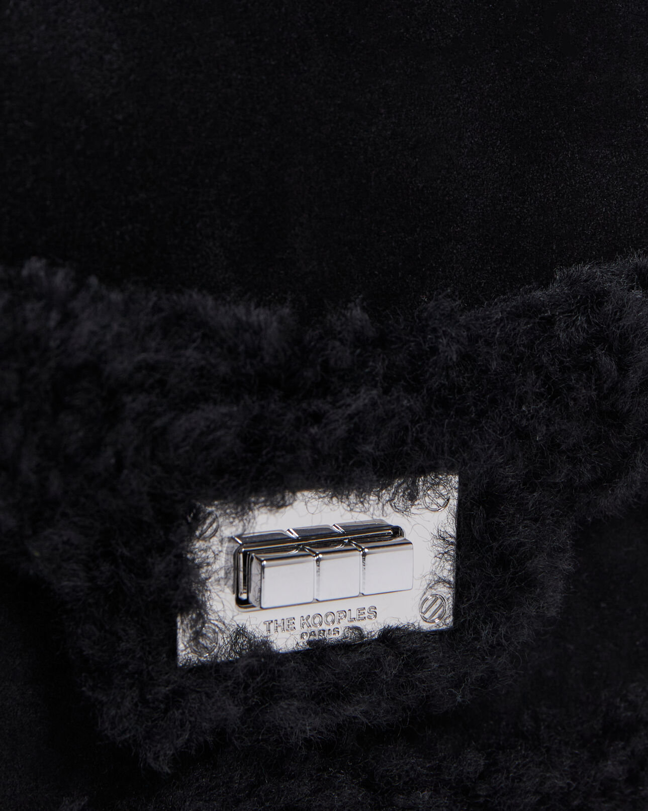 The Kooples FEMME BLACK sac emily small cuir suède noir