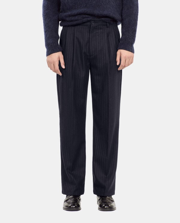 Pantalon Rayé Bleu Pantalon Large Bleu Homme Pantalon Large à