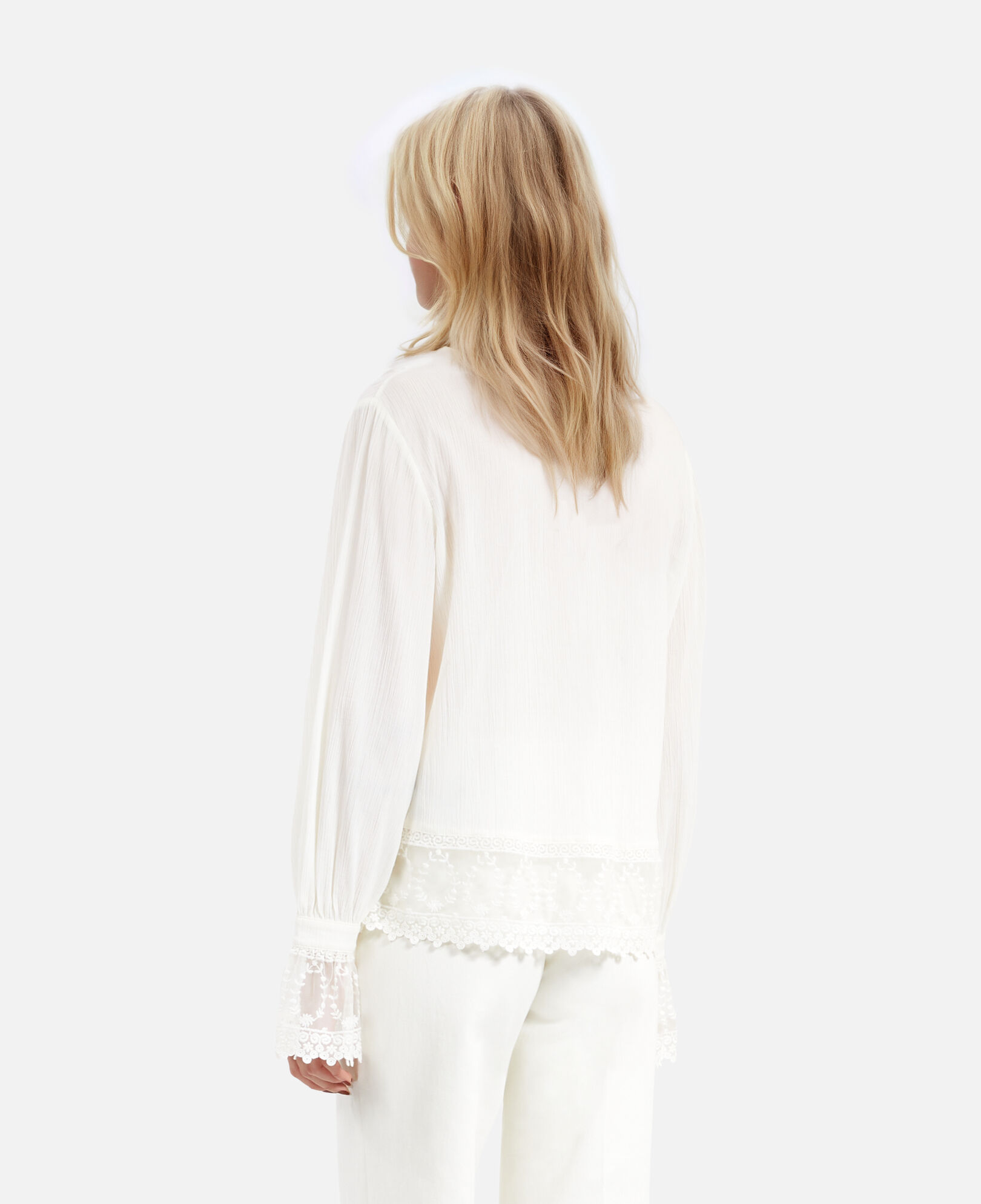 The Kooples WOMEN ECRU ecru guipure lace top