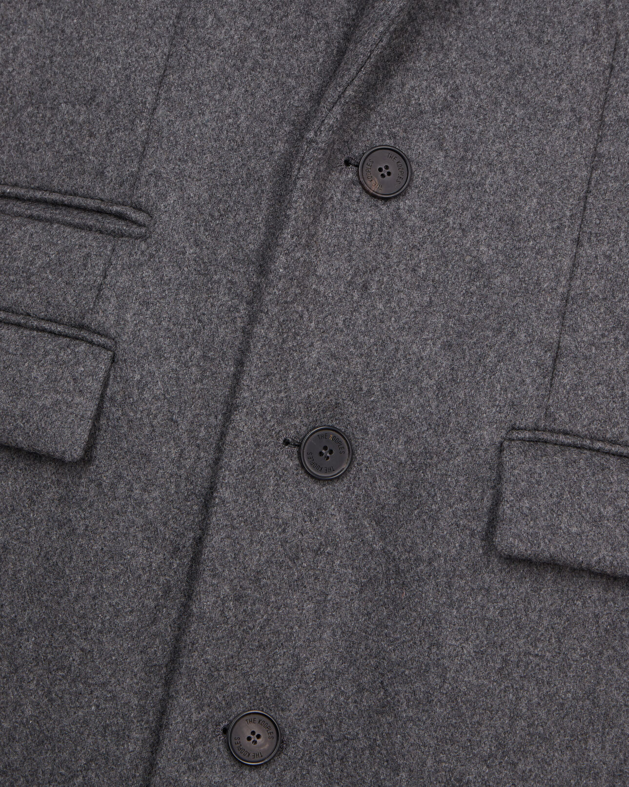 The Kooples HOMME GREY manteau gris chiné long en laine mélangée