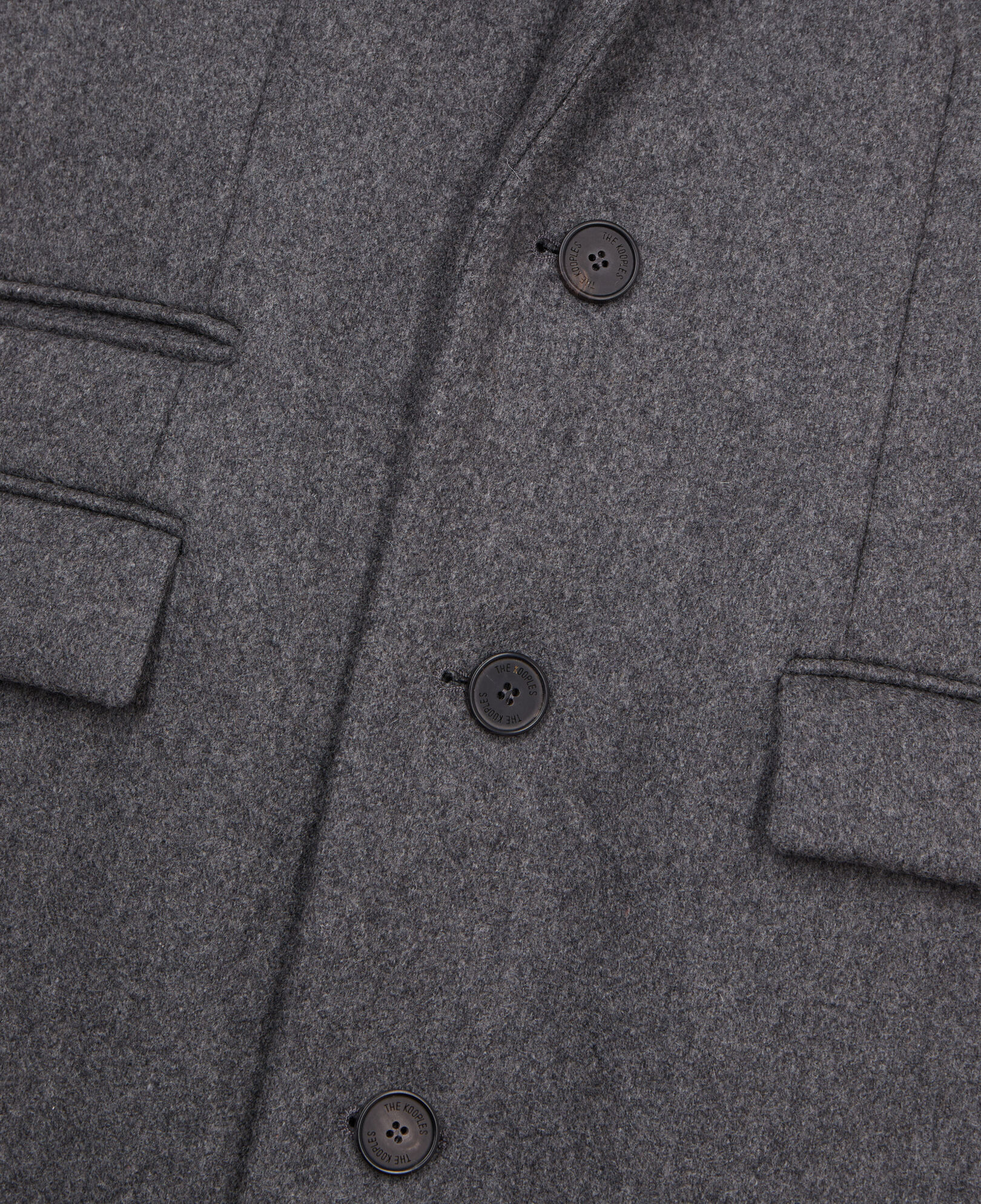 The Kooples HOMME GREY manteau gris chiné long en laine mélangée
