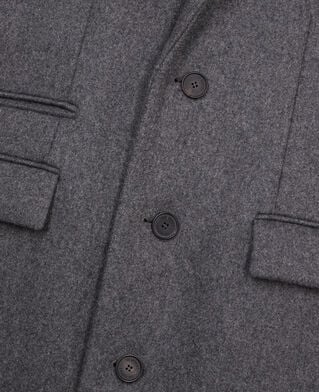 The Kooples HOMME GREY manteau gris chiné long en laine mélangée