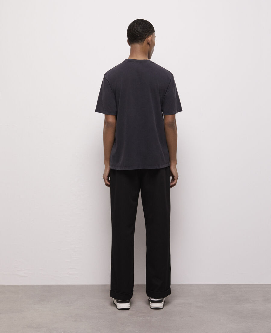 black screen print t-shirt