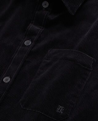 The Kooples HERREN BLACK schwarzes hemd aus cordsamt