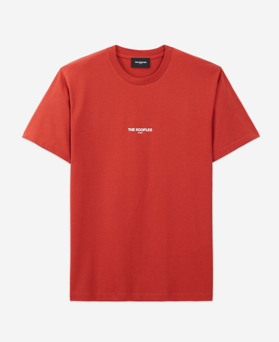 red t-shirt with small the kooples logo