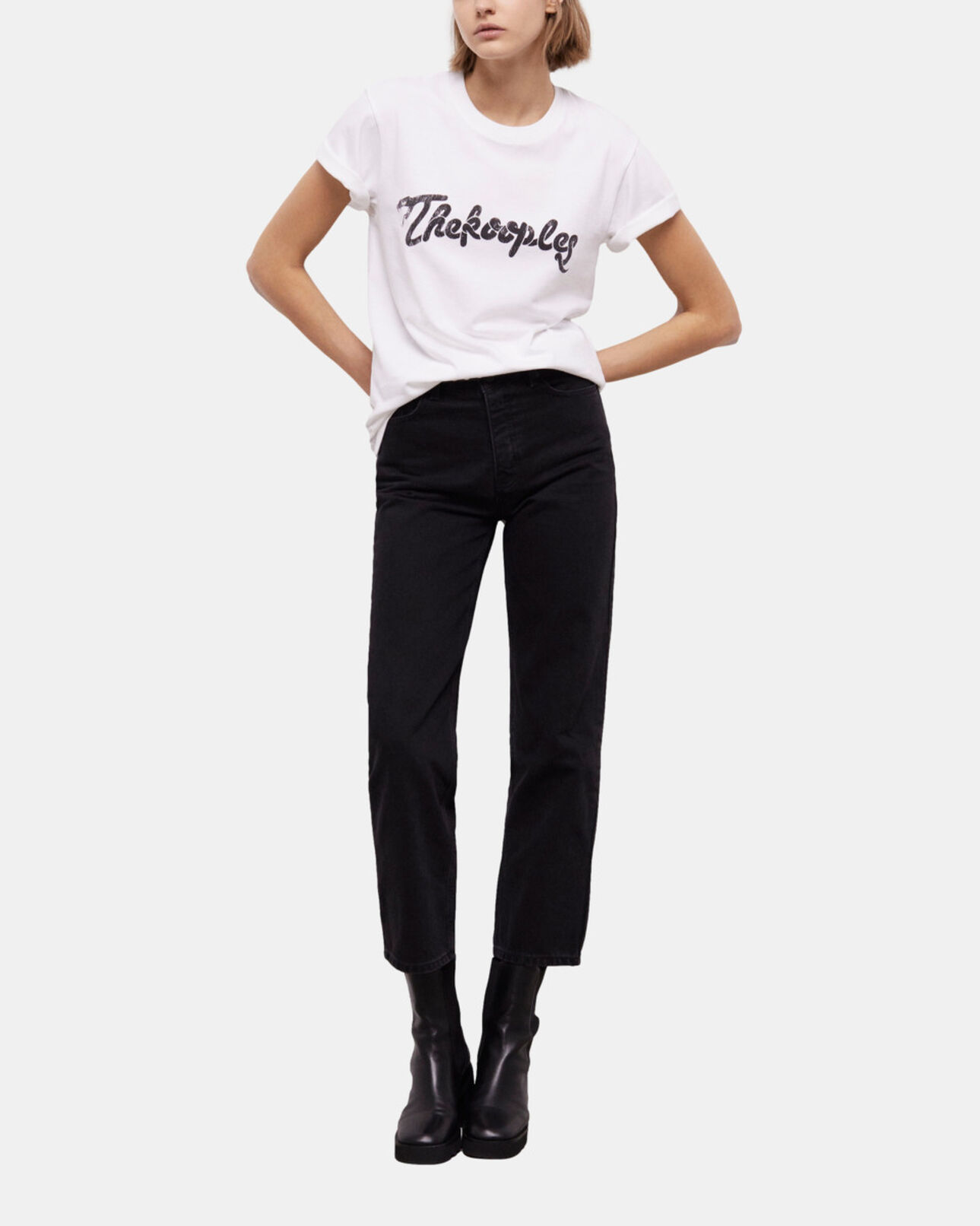 The Kooples WOMEN WHITE women's white t-shirt with snake logo print