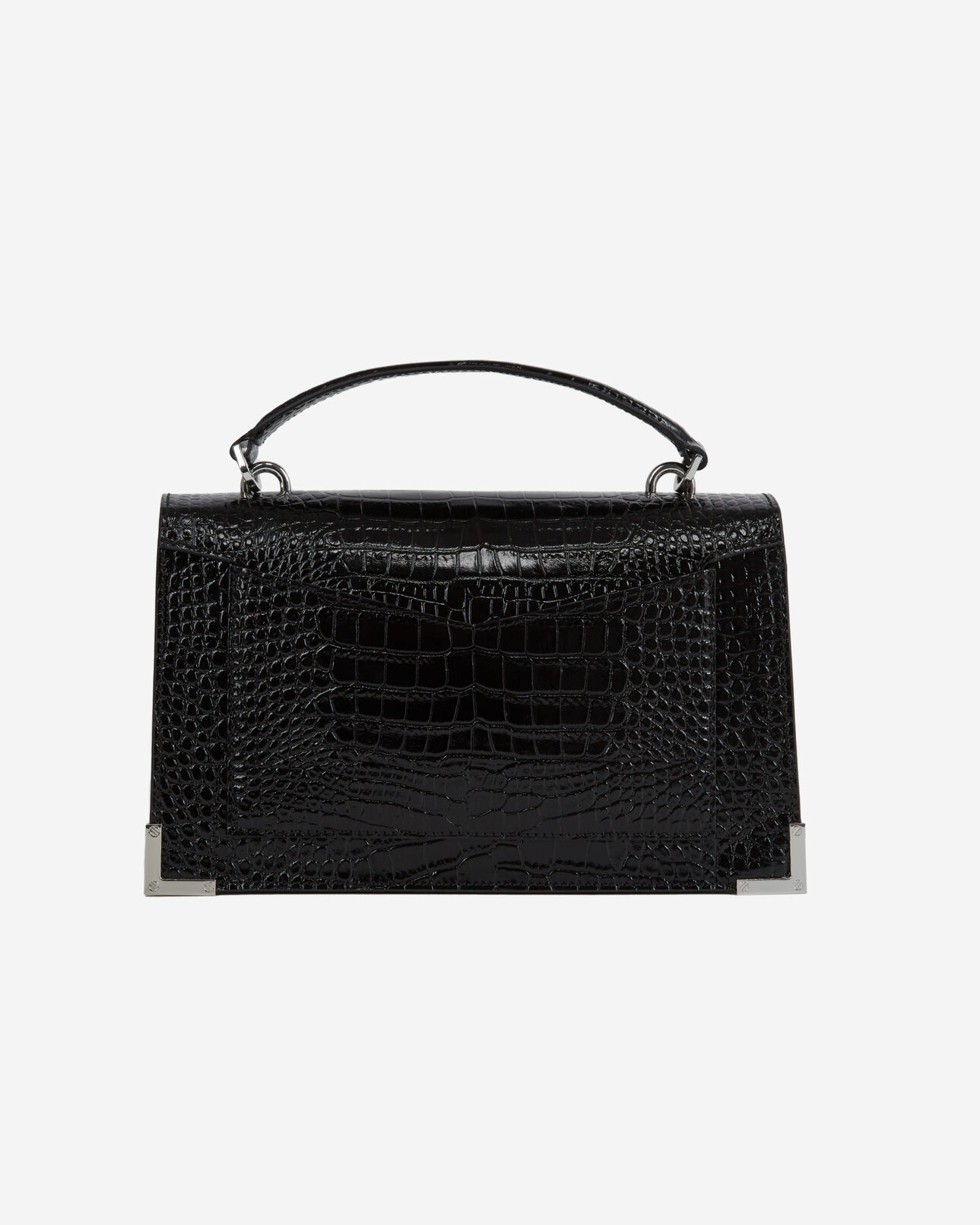 The Kooples WOMEN BLACK medium print croco emily bag in black