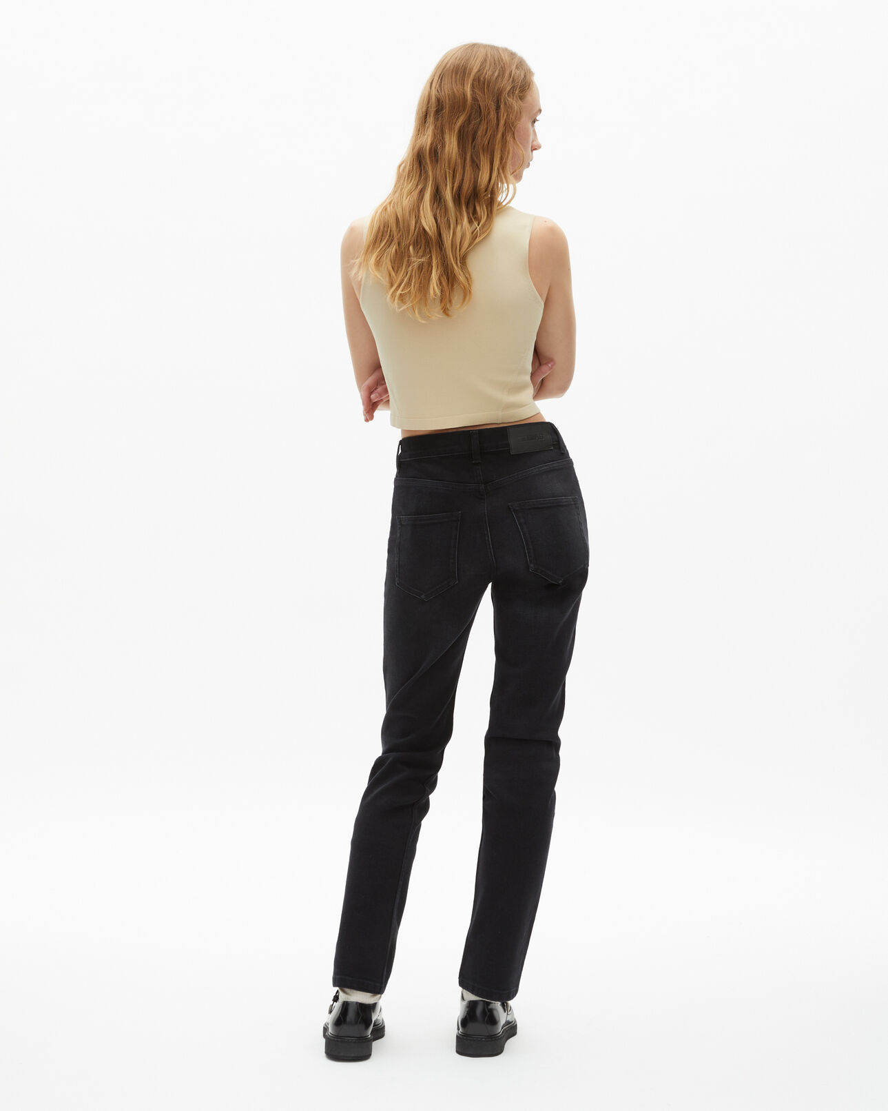 The Kooples FEMME BLACK WASHED jean slim noir