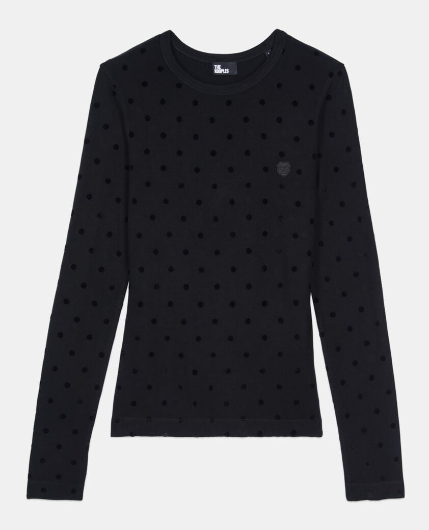 The Kooples FEMME BLACK t-shirt manches longues noir