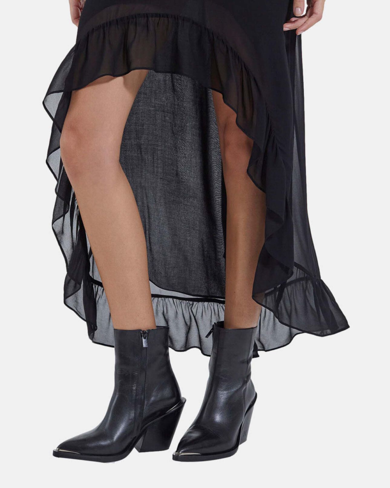The Kooples WOMEN BLACK long semi-sheer dress