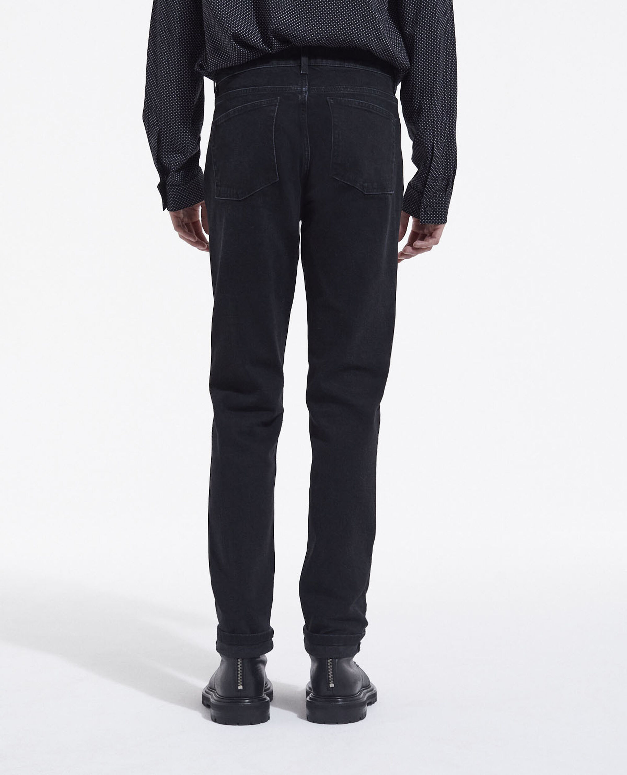 Slim fit black jeans with five pockets, BLACK WASHED, hi-res image number null