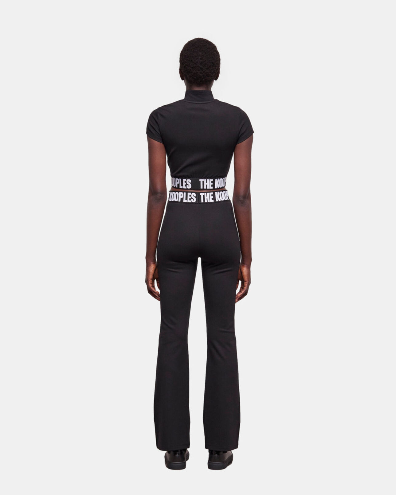 The Kooples WOMEN BLACK black logo flared pants