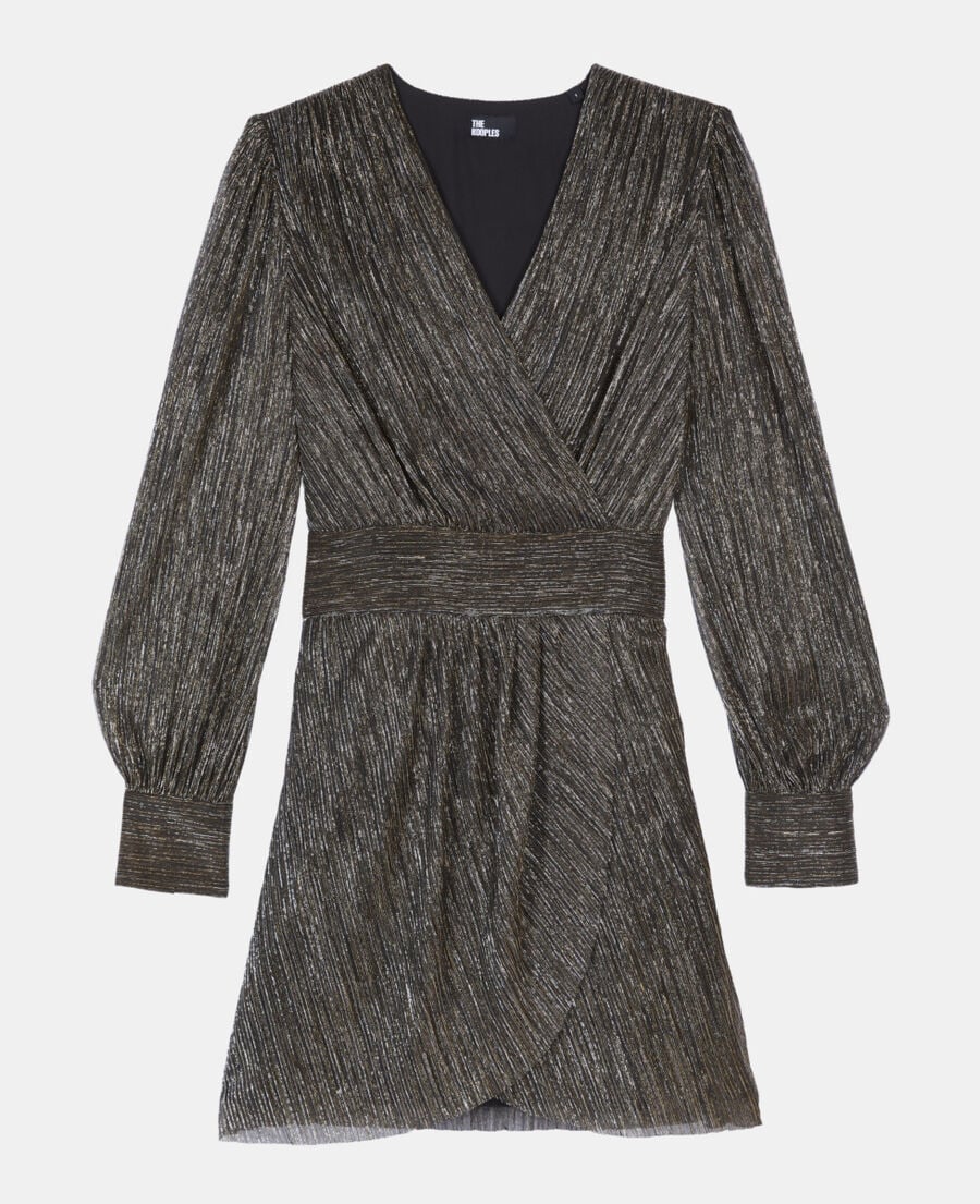 The Kooples DAMEN BRONZE kurzes, bronzenes kleid in metallic-jersey