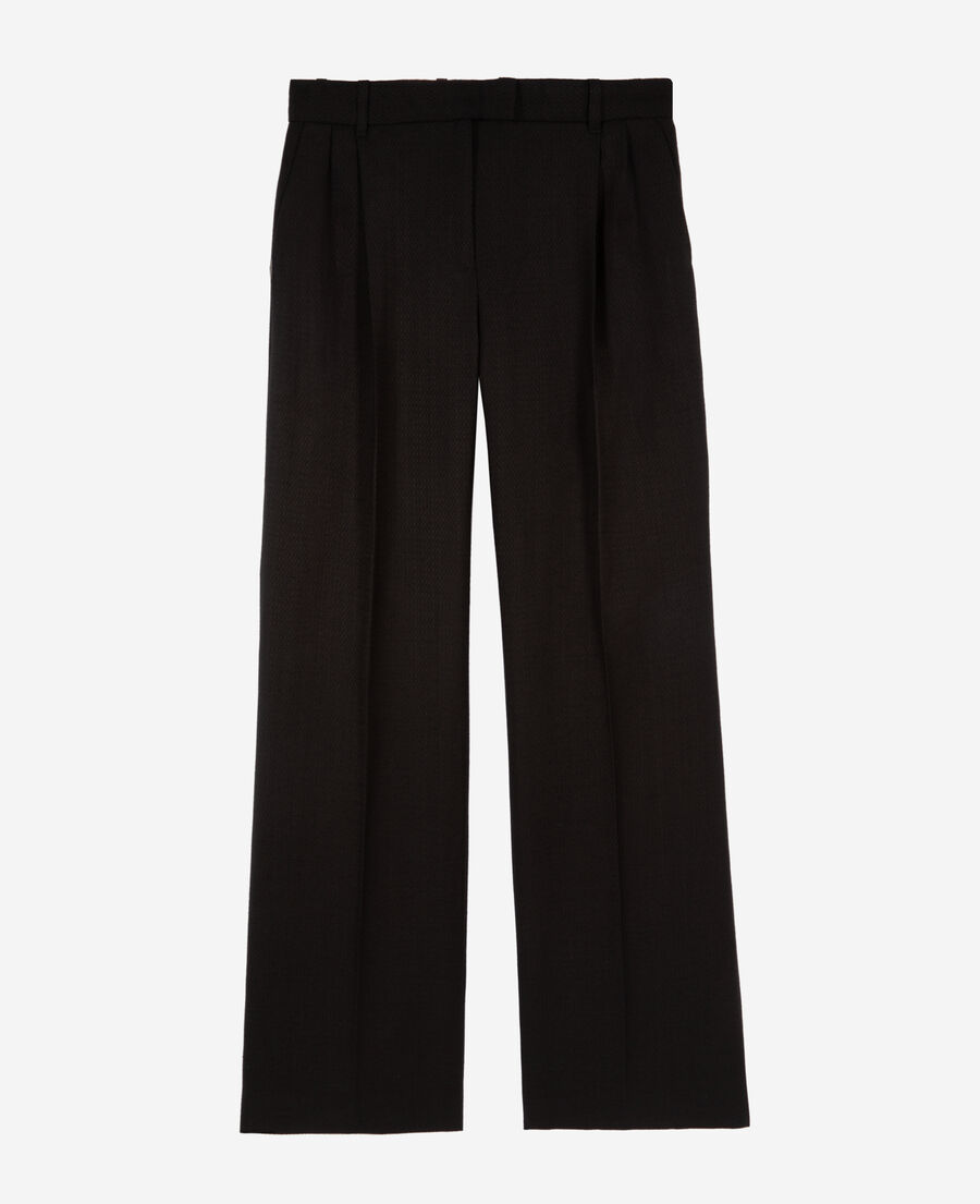 The Kooples WOMEN BLACK black wide-leg pants