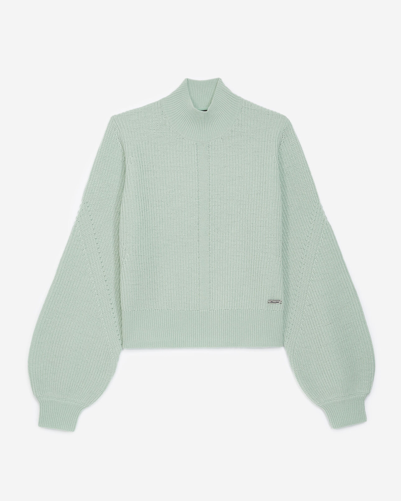 The Kooples FEMME MINT pull laine mérinos vert menthe ample