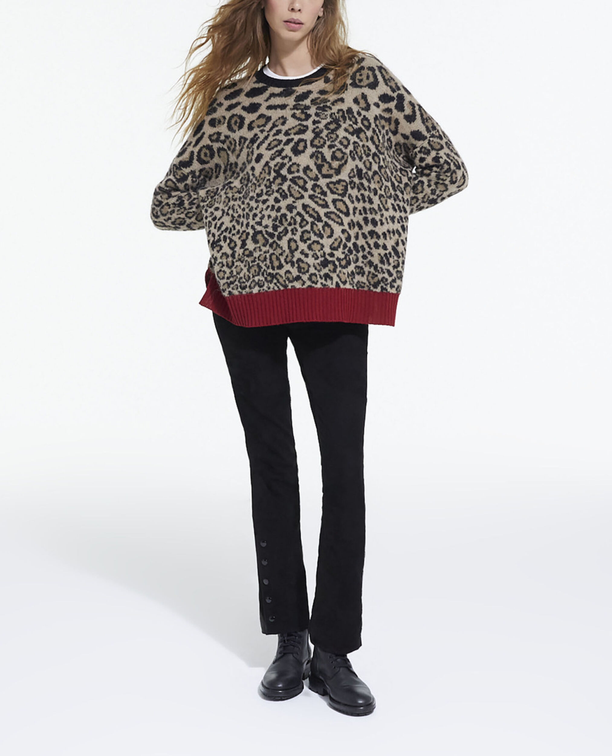 Leopard print sweater, LEOPARD, hi-res image number null