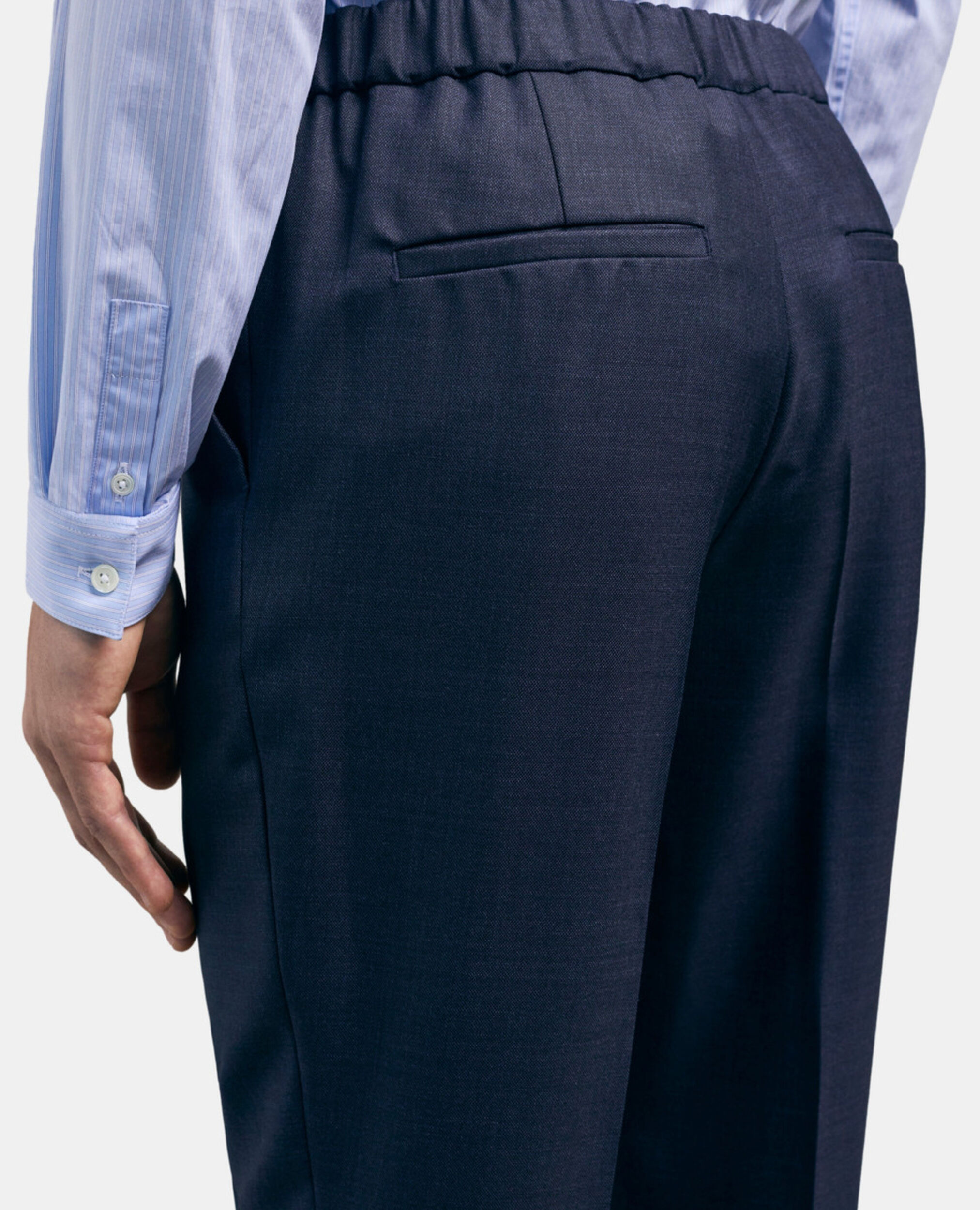 Navy blue wool suit pants, NAVY, hi-res image number null