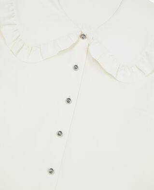 The Kooples WOMEN LIGHT BEIGE unbleached silk shirt