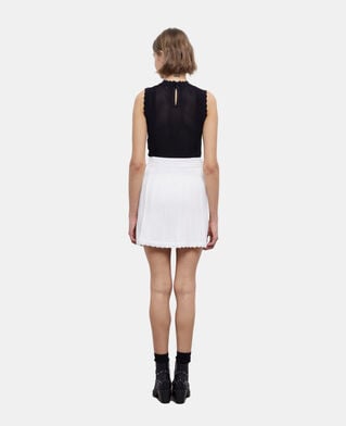 The Kooples WOMEN WHITE short white knit skirt