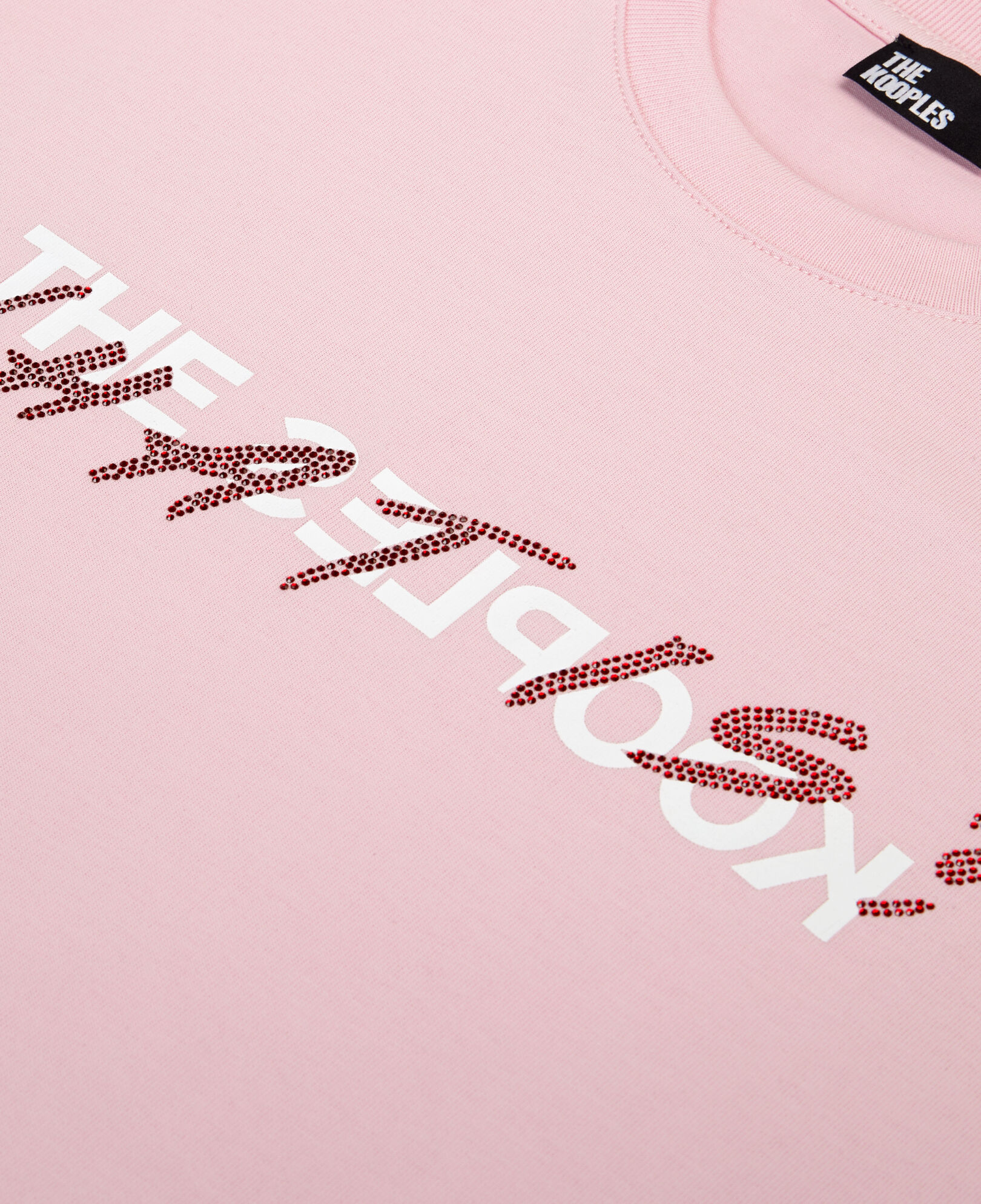 The Kooples F POWDER PINK pink what is t-shirt with rhinestones