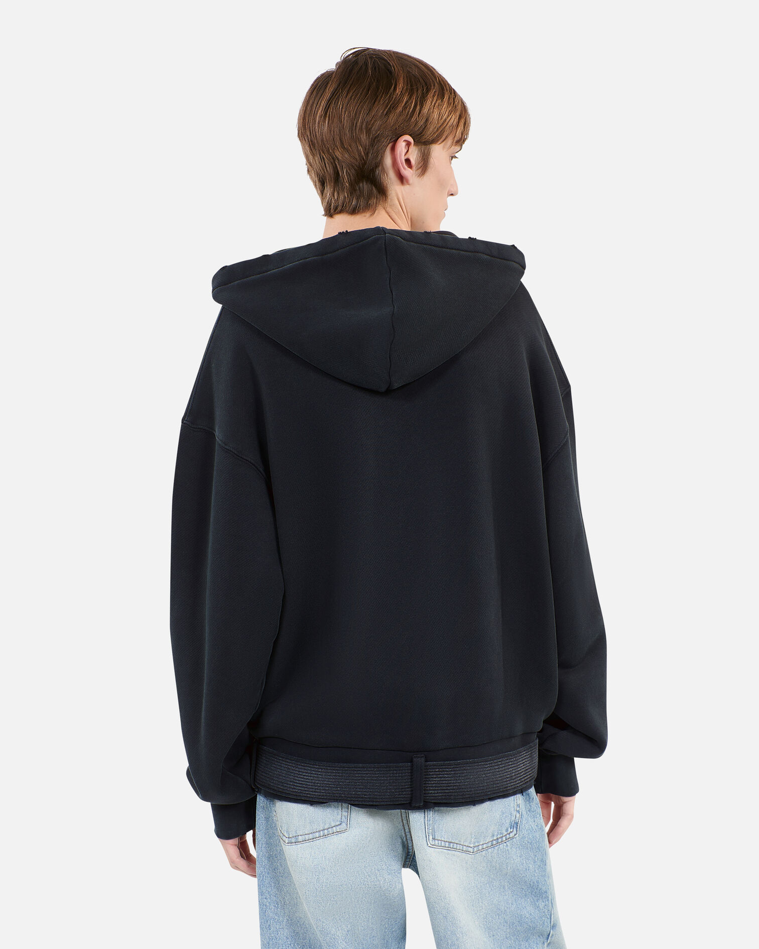 Sweatshirt à capuche noir, BLACK WASHED, hi-res image number null