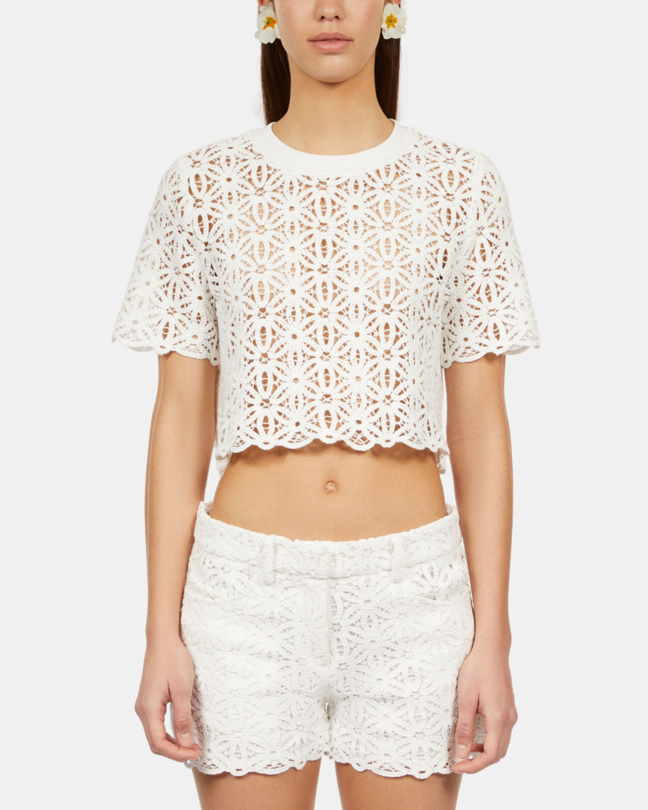 The Kooples WOMEN WHITE white guipure top