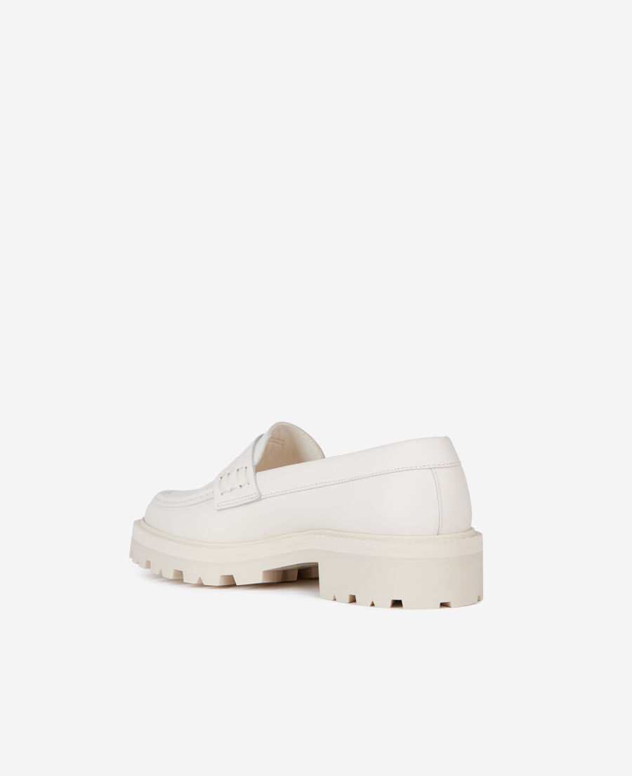 The Kooples F ECRU ecru leather moccasins