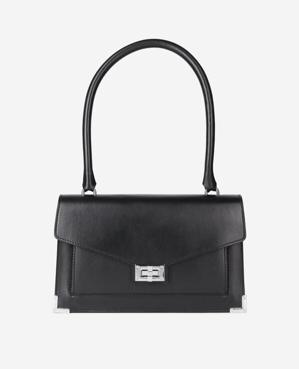 The Kooples FEMME BLACK sac emily porté épaule en cuir noir