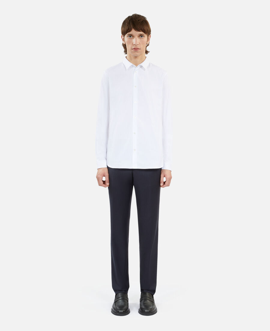 chemise formelle blanche en popeline