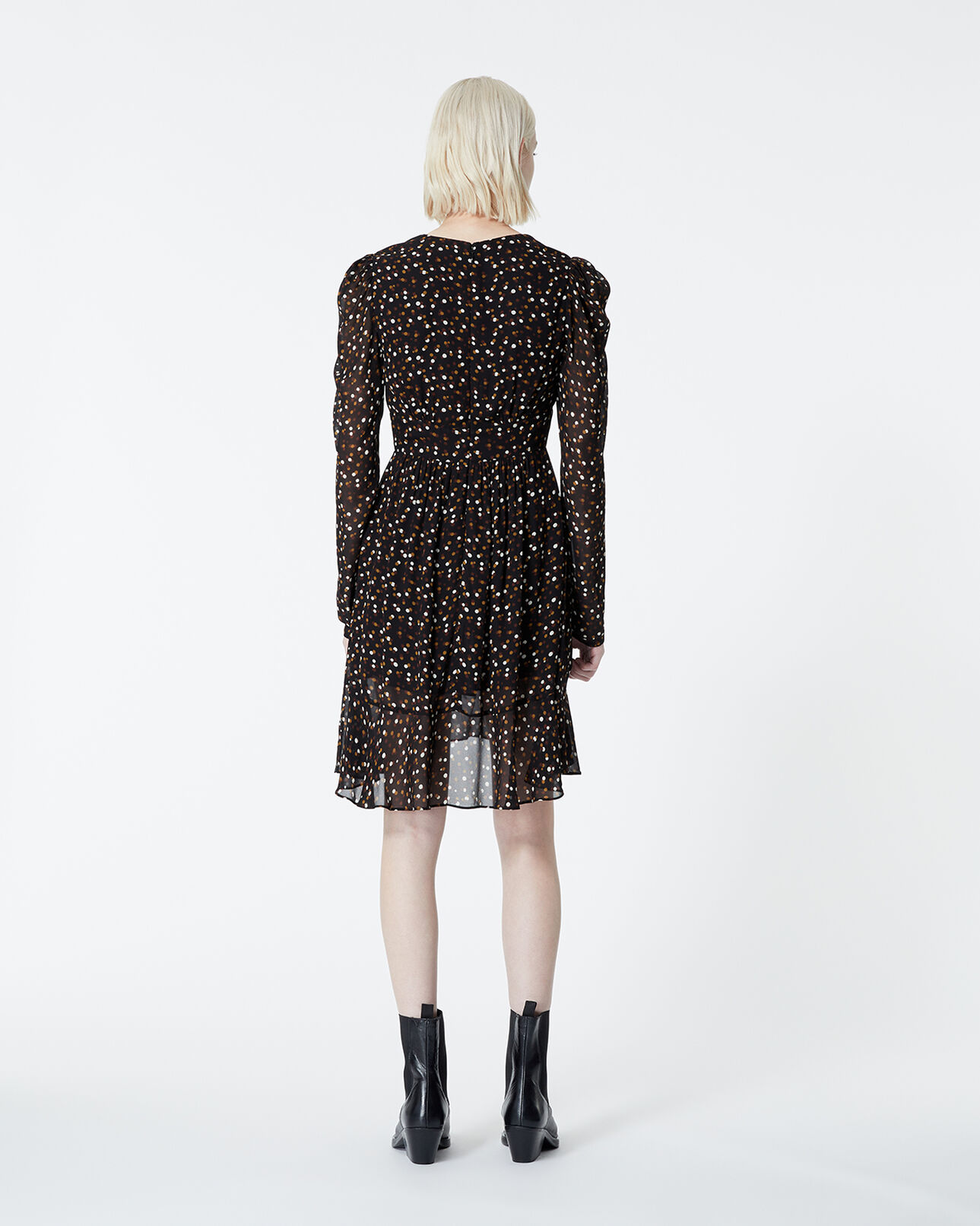 The Kooples FEMME MULTICOLOR robe courte boutonnée imprimée pois