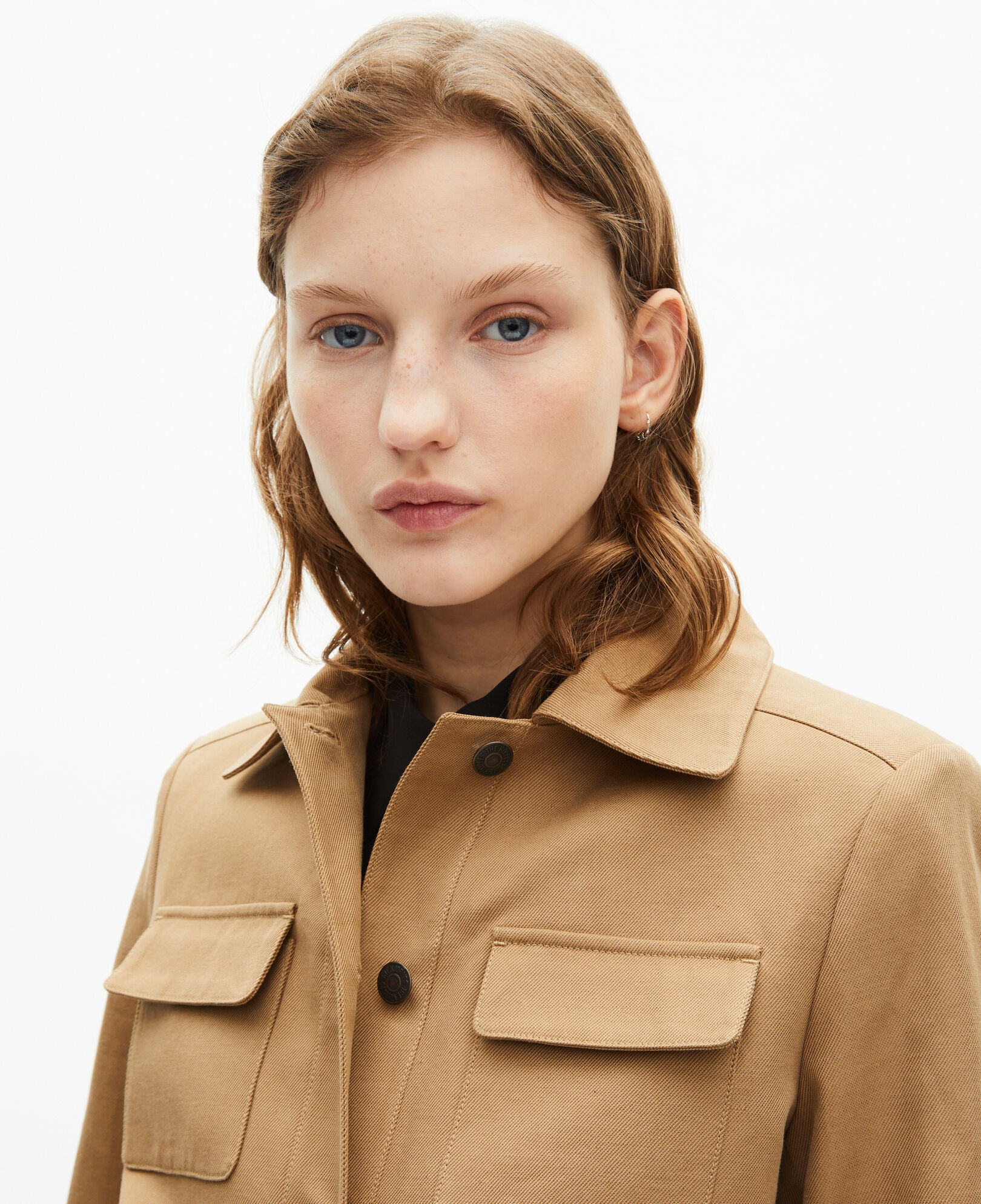The Kooples WOMEN BEIGE short beige cotton and linen jacket