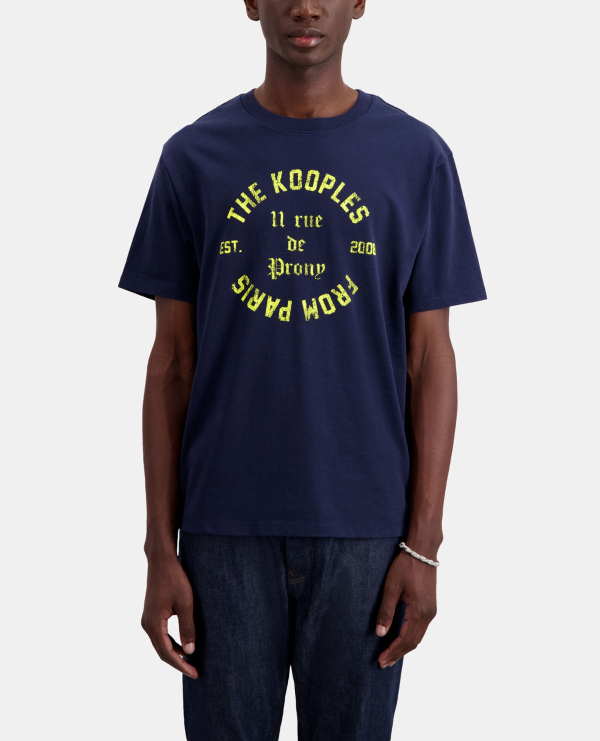 T-shirt Homme bleu marine avec sérigraphie 11 Rue de Prony, NAVY, hi-res image number null