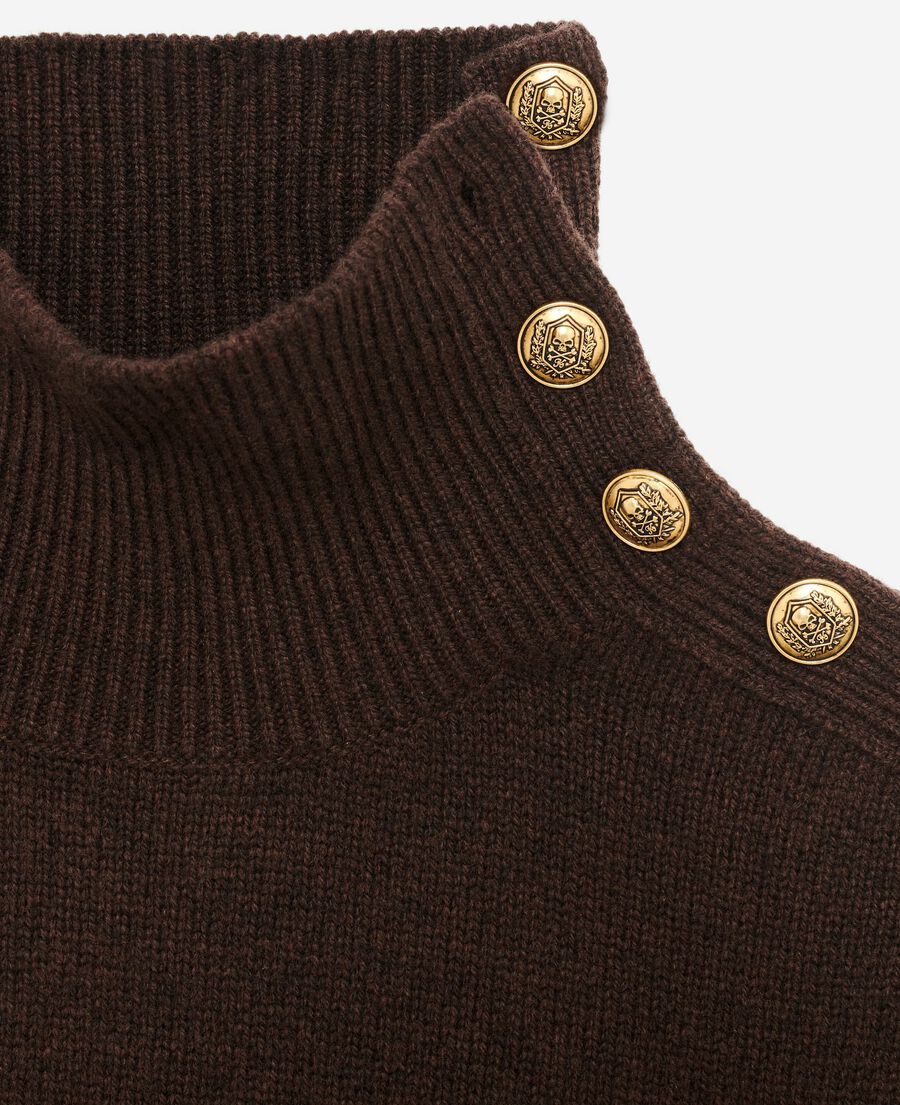 The Kooples WOMEN BROWN short dress in brown wool