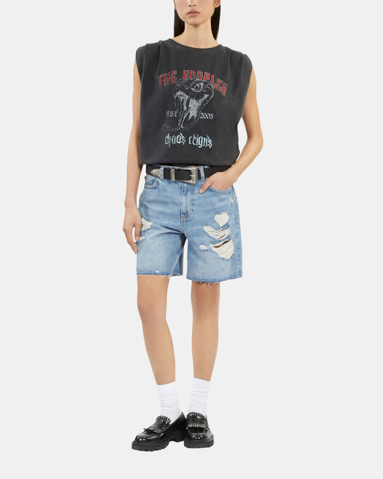 The Kooples WOMEN BLACK black top with pleating