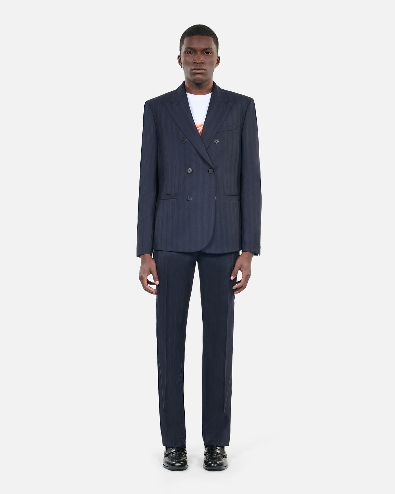 The Kooples MEN NAVY blue striped suit jacket
