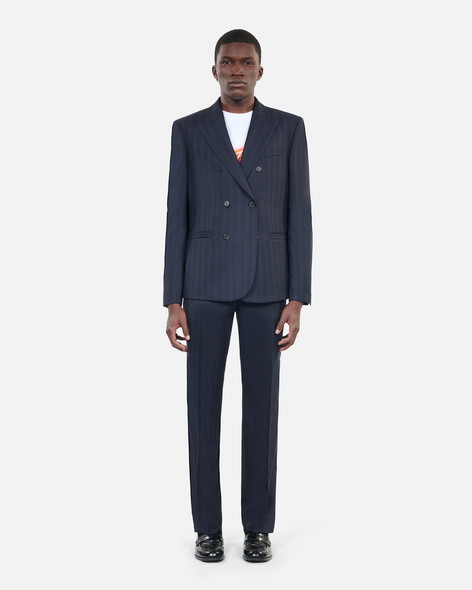 Blue striped suit jacket, NAVY, hi-res image number null