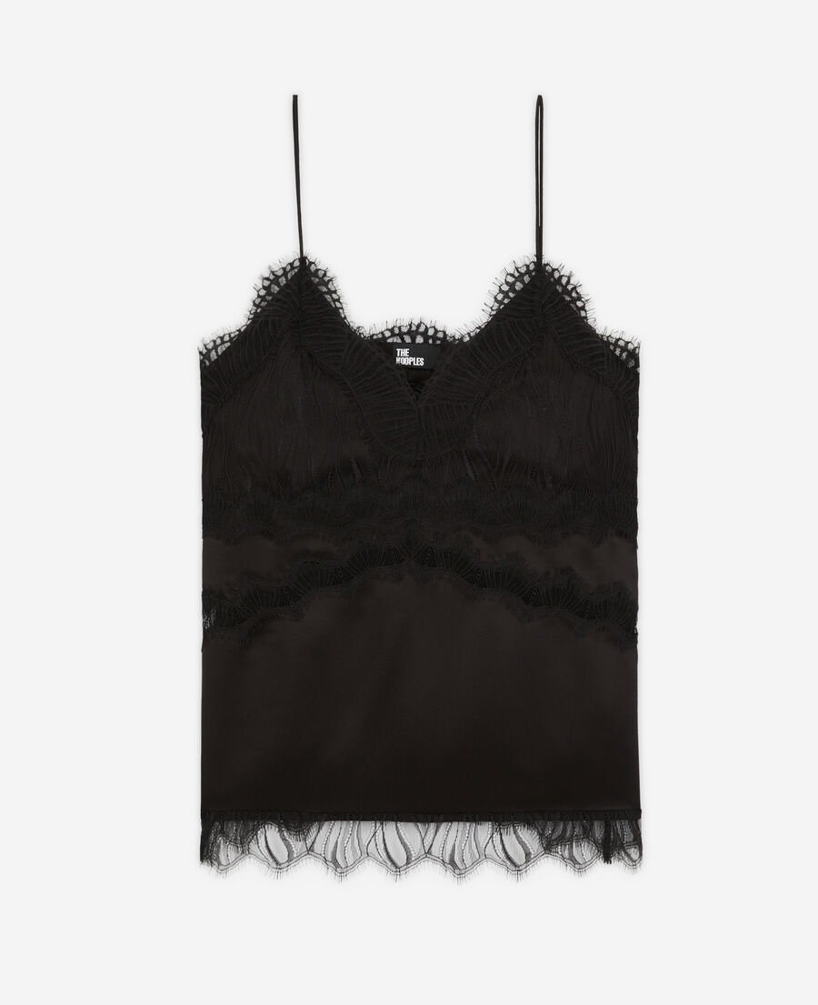 black camisole with lace details