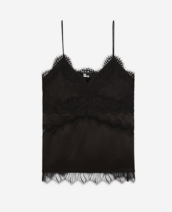 black camisole with lace details