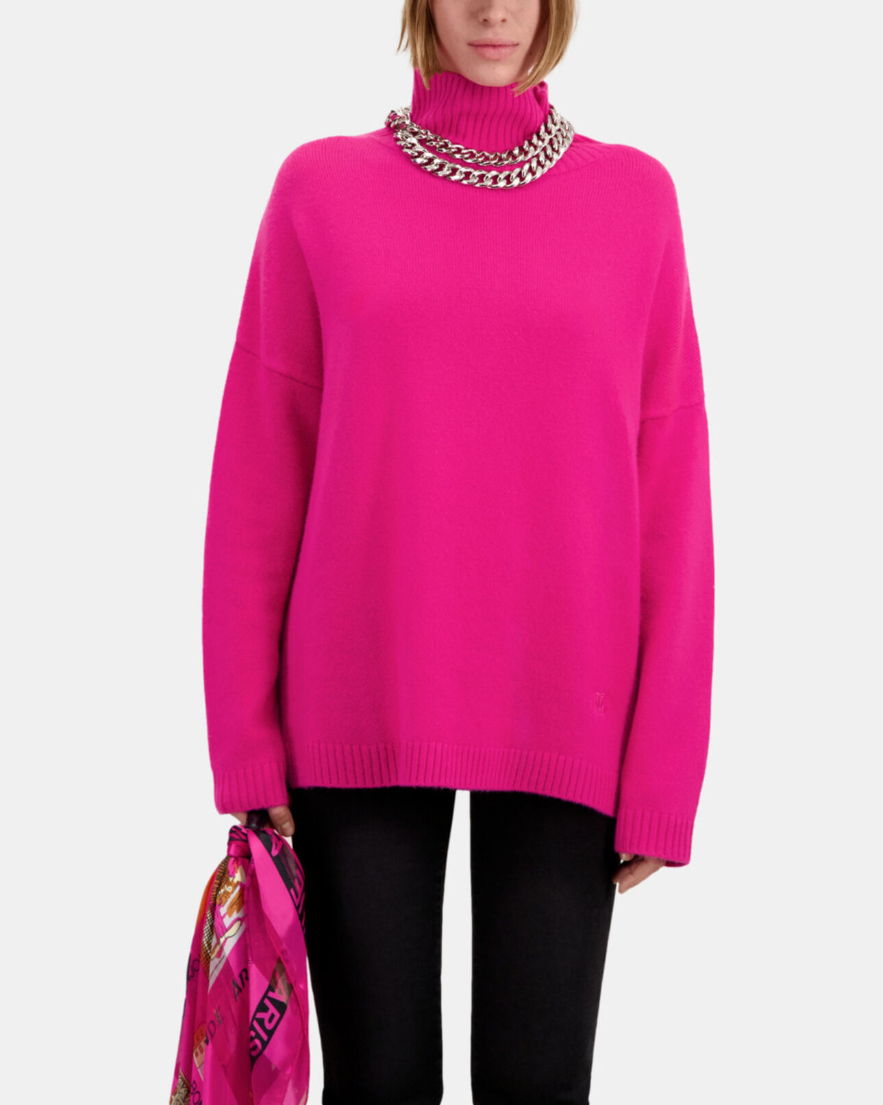 The Kooples WOMEN FUSHIA pink cashmere-blend sweater