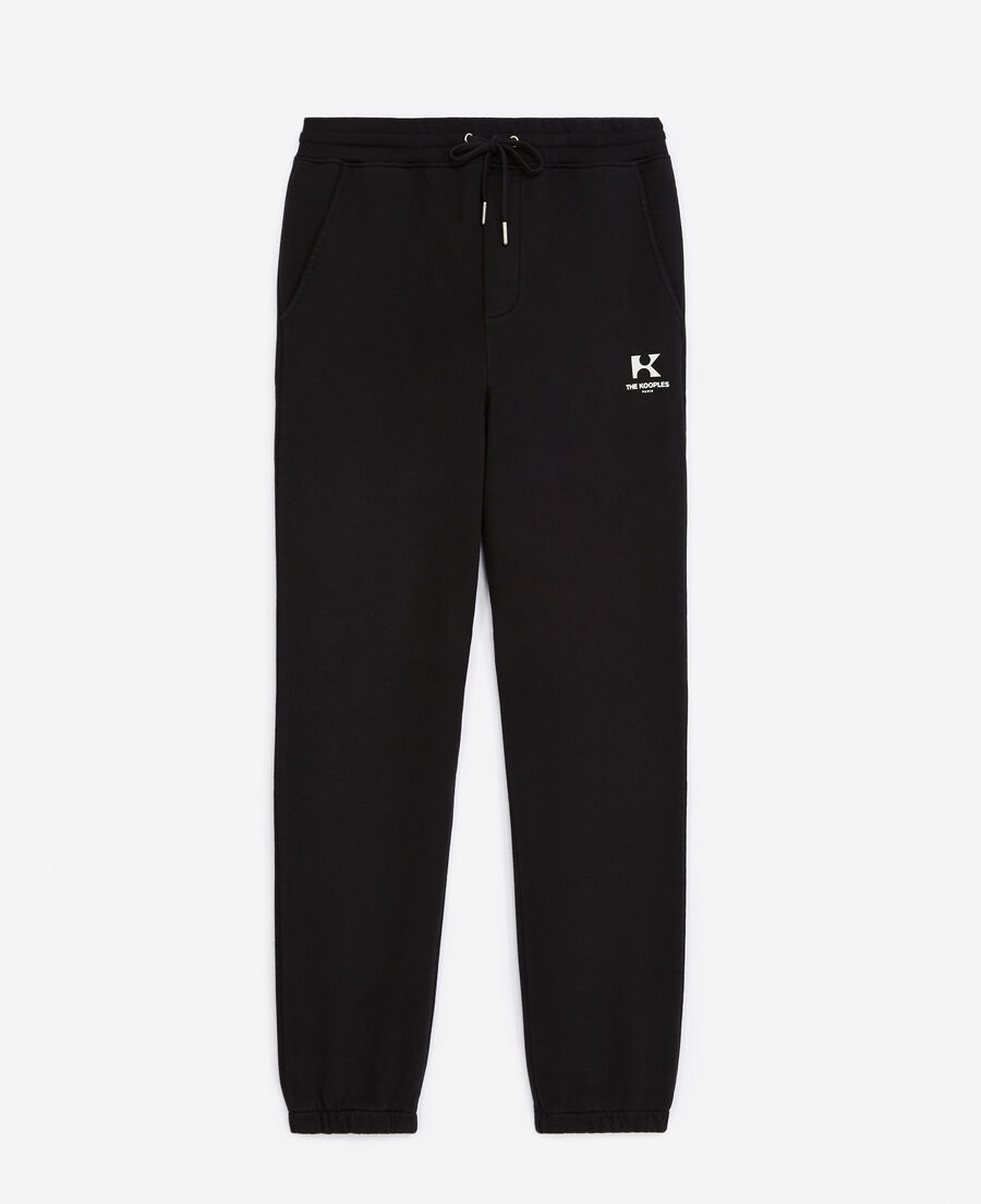 The Kooples H BLACK black fleece joggers with logo