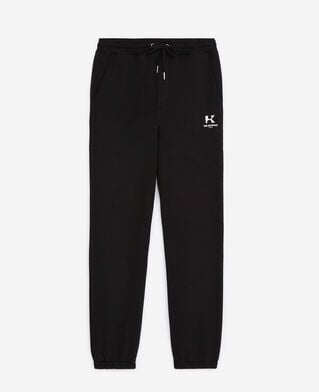 The Kooples H BLACK black fleece joggers with logo